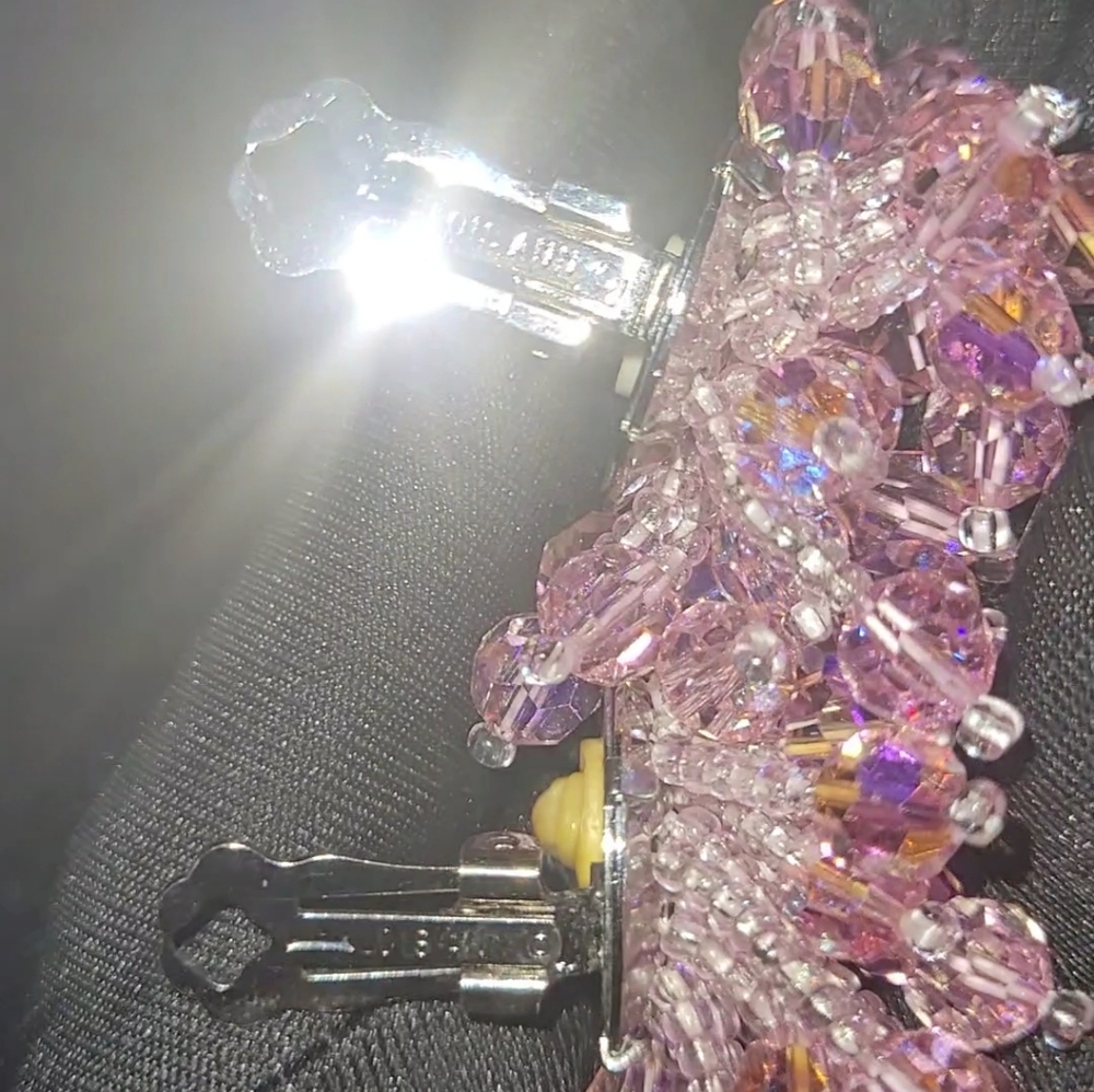 VTG Lois Ann VINTAGE Signed Aurora Borealis&Seed Bead Burst Cluster ClipOn - Picture 6 of 11